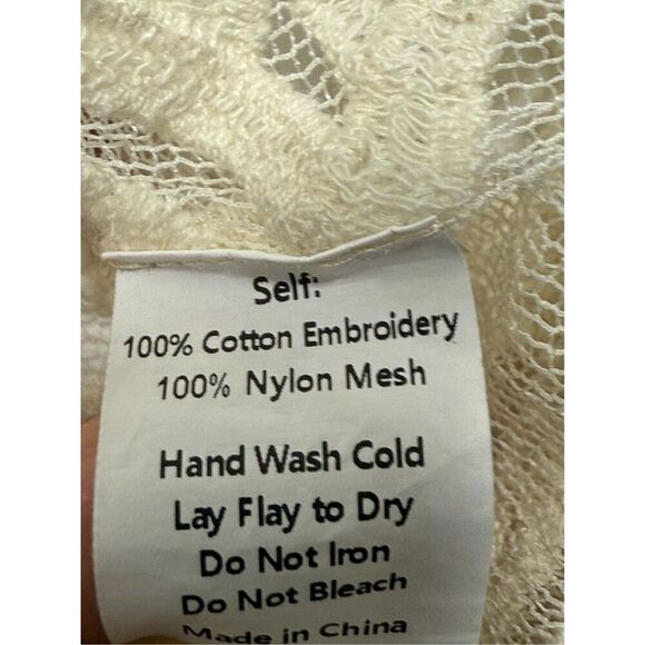 Jen's Pirate Booty Bohemian Wanderlust Lace Embroidered Kaftan Cover Up OS Cream - Picture 7 of 11